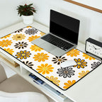 Retro Florals â Yellow & Black Desk Mat Gallery Image 2