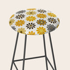 Retro Florals â Yellow & Black Stool Gallery Image 2