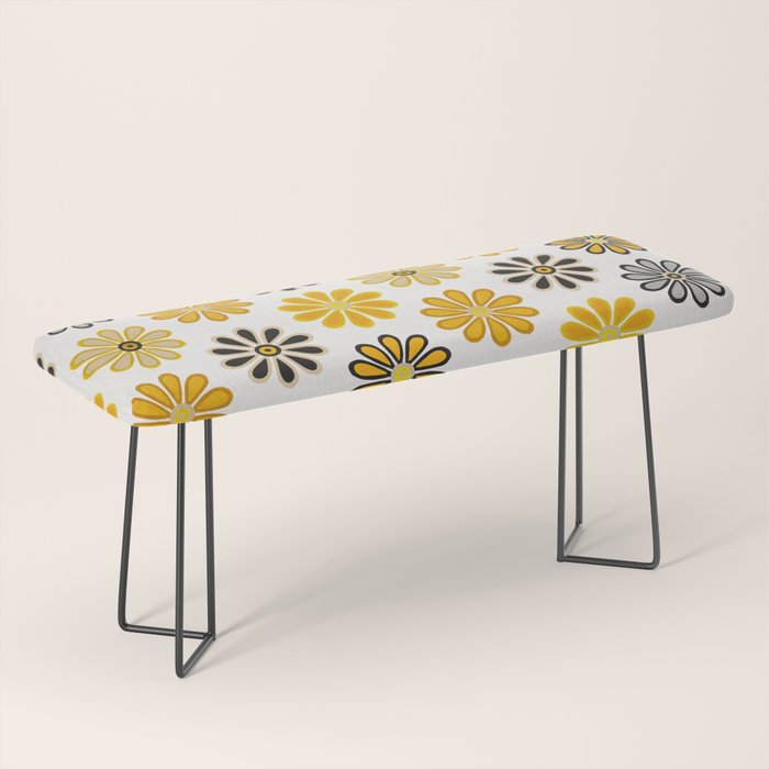 Retro Florals â Yellow & Black Bench Gallery Image 1