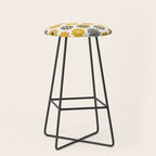Retro Florals â Yellow & Black Stool Gallery Image 1
