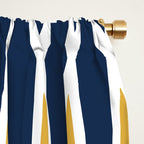 Boho, Geometric Pattern, Blue, Teal, Yellow and Gray Window Curtain Gallery Image 2