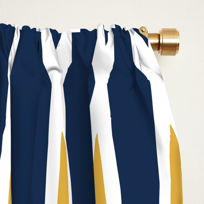 Boho, Geometric Pattern, Blue, Teal, Yellow and Gray Window Curtain Gallery Image 2