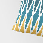 Boho, Geometric Pattern, Blue, Teal, Yellow and Gray Pillow Sham Gallery Image 4