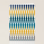 Boho, Geometric Pattern, Blue, Teal, Yellow and Gray Stationery Card Gallery Image 2