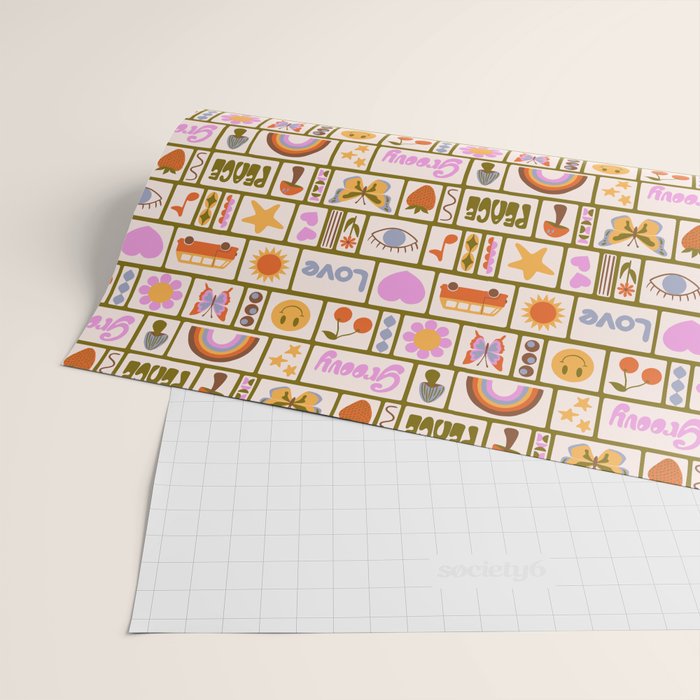 1970s Retro Pop Culture Icons Wrapping Paper Gallery Image 2