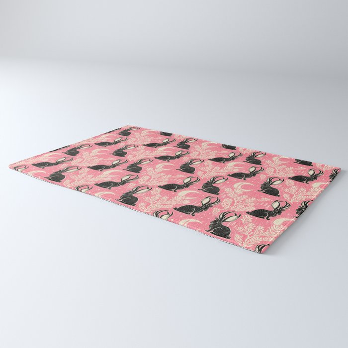 Jackalope - pink and black Rug Gallery Image 3