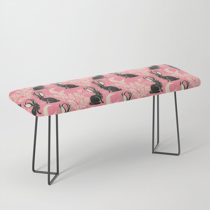 Jackalope - pink and black Bench Gallery Image 1