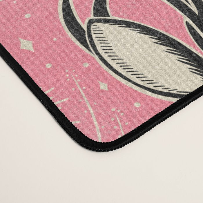 Jackalope - pink and black Desk Mat Gallery Image 4