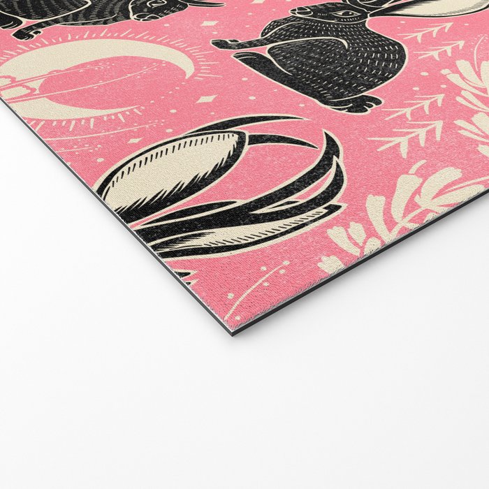 Jackalope - pink and black Welcome Mat Gallery Image 2