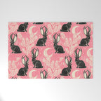 Jackalope - pink and black Welcome Mat Gallery Image 1