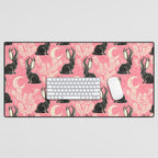 Jackalope - pink and black Desk Mat Gallery Image 1