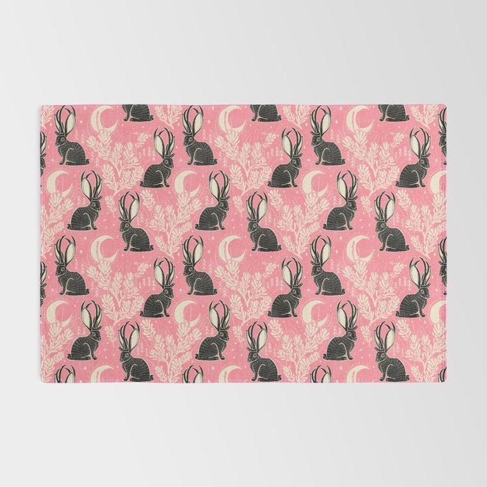 Jackalope - pink and black Rug Gallery Image 2