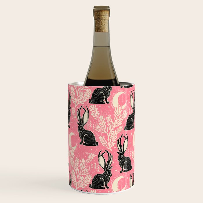 Jackalope - pink and black Wine Chiller Gallery Image 2