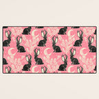 Jackalope - pink and black Desk Mat Gallery Image 3