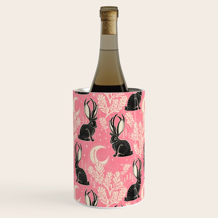 Jackalope - pink and black Wine Chiller Gallery Image 1