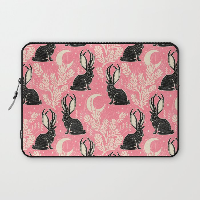 Jackalope - pink and black Laptop Sleeve Gallery Image 1