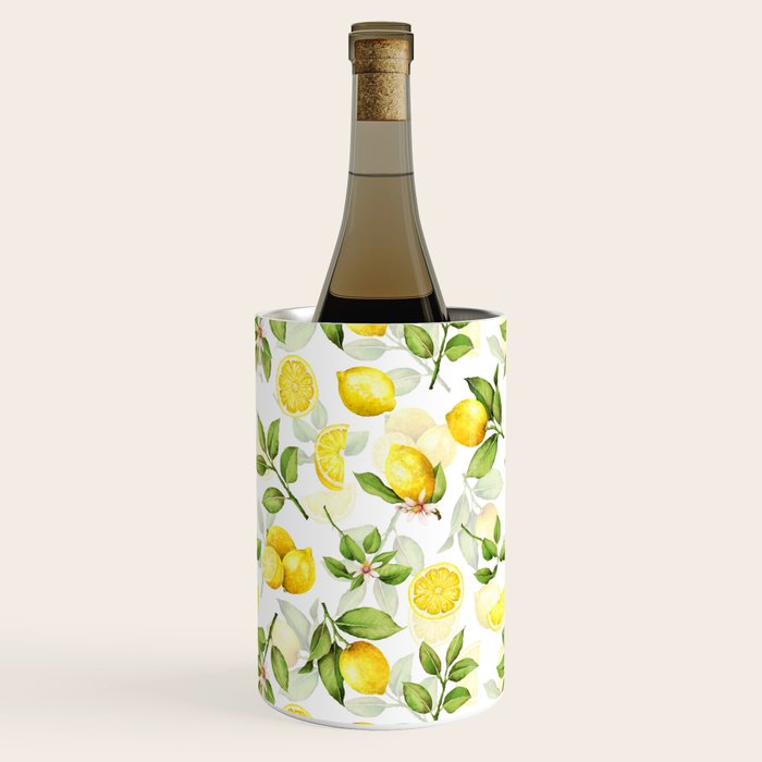 mediterranean summer lemon branches on white Wine Chiller Gallery Image 1