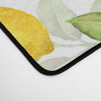 mediterranean summer lemon branches on white Desk Mat Gallery Image 4