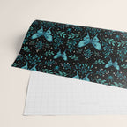 Mystical Luna Moth - Turquoise Wrapping Paper Gallery Image 2