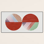 Hand-Drawn Geometric Circles with Stripes Desk Mat Gallery Image 3