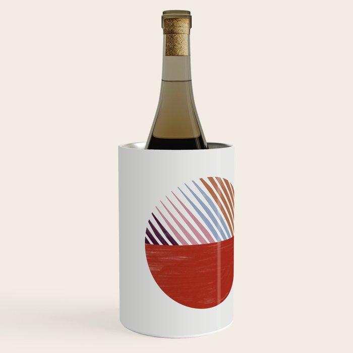 Hand-Drawn Geometric Circles with Stripes Wine Chiller Gallery Image 2