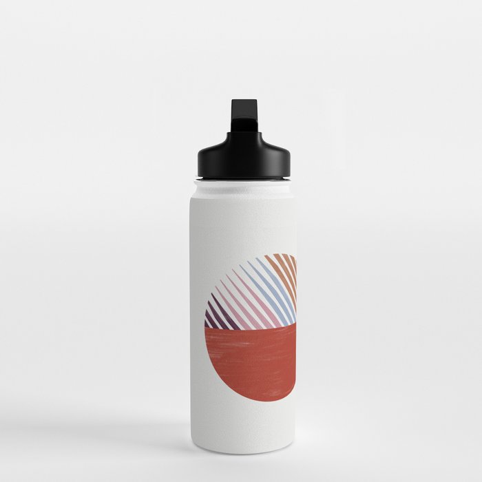 Hand-Drawn Geometric Circles with Stripes Water Bottle Gallery Image 3