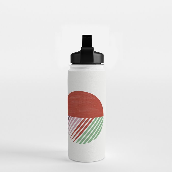 Hand-Drawn Geometric Circles with Stripes Water Bottle Gallery Image 2