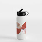 Hand-Drawn Geometric Circles with Stripes Water Bottle Gallery Image 1