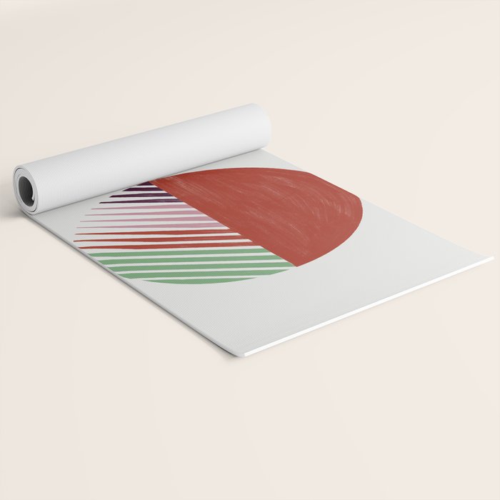 Hand-Drawn Geometric Circles with Stripes Yoga Mat Gallery Image 2