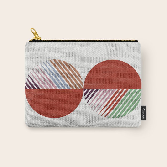 Hand-Drawn Geometric Circles with Stripes Carry All Pouch Gallery Image 1