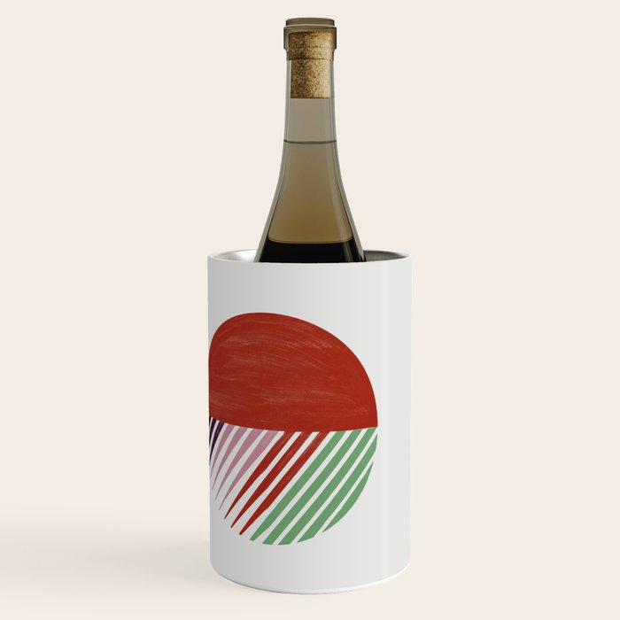 Hand-Drawn Geometric Circles with Stripes Wine Chiller Gallery Image 3