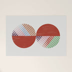 Hand-Drawn Geometric Circles with Stripes Welcome Mat Gallery Image 1
