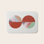 Hand-Drawn Geometric Circles with Stripes Bath Mat Gallery Image 1