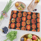 Halloween jack o lantern pumpkin cartoon pattern Cutting Board Gallery Image 2