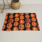 Halloween jack o lantern pumpkin cartoon pattern Rug Gallery Image 1