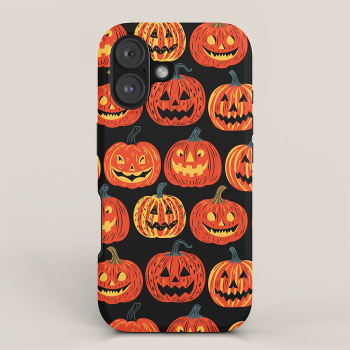 Halloween jack o lantern pumpkin cartoon pattern iPhone Case Gallery Image 1