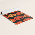 Halloween jack o lantern pumpkin cartoon pattern Yoga Mat Gallery Image 2