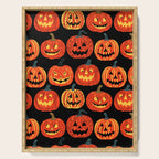 Halloween jack o lantern pumpkin cartoon pattern Serving Tray Gallery Image 1