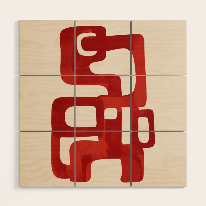 Modern Abstract Shapes 47 Wood Wall Art Gallery Image 1