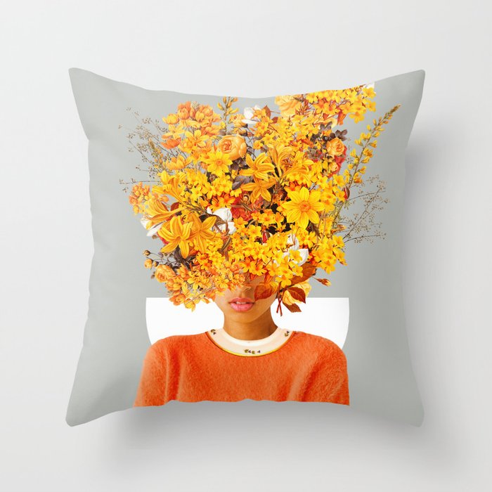 I Saw You Flower in the reflection of my Soul Throw Pillow Gallery Image 1
