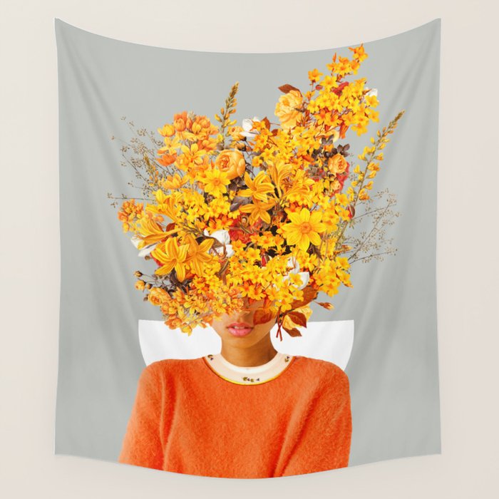 I Saw You Flower in the reflection of my Soul Wall Tapestry Gallery Image 1