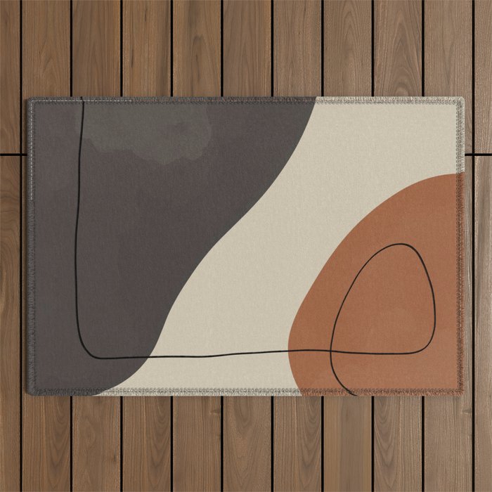 Modern Abstract Shapes #3 Outdoor Rug Gallery Image 1