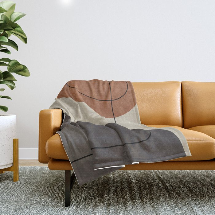 Modern Abstract Shapes #3 Throw Blanket Gallery Image 1