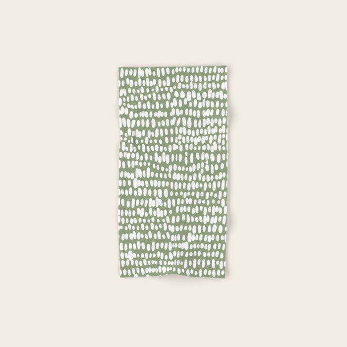 Spotted Preppy Dots Abstract in Sage Green Bath Towel Gallery Image 1