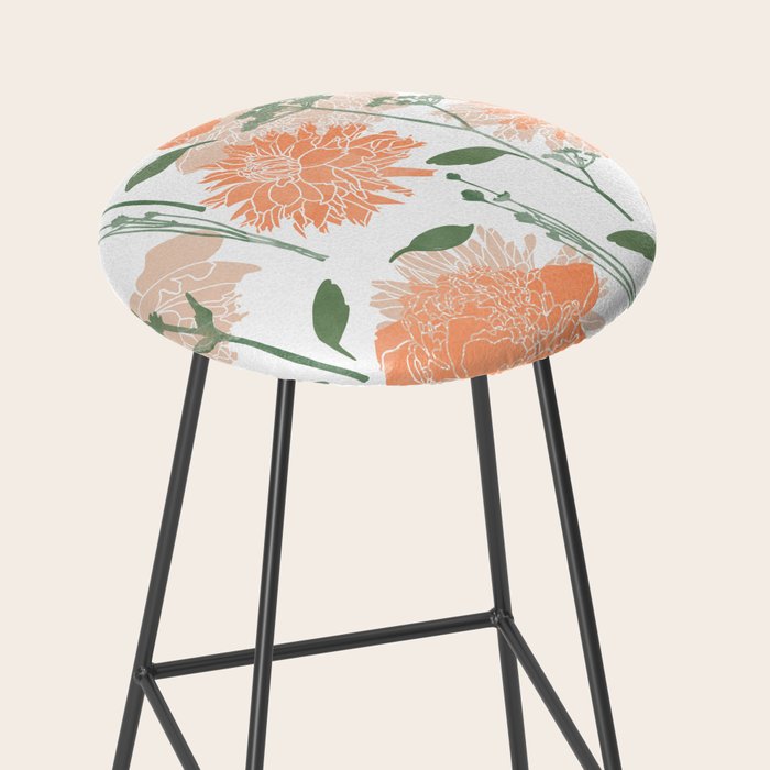 Modern floral blooms PGM5 Stool Gallery Image 2