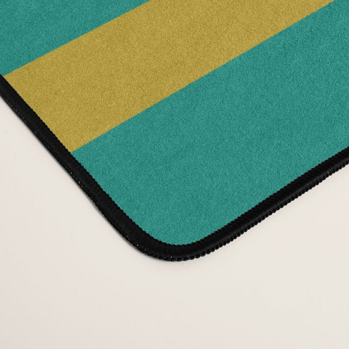 Mid Century Modern Block Stripes Vertical Pattern in Muted Retro Olive, Turquoise Teal, Mustard, Spiced Orange, and Beige  Desk Mat Gallery Image 4