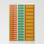 Mid Century Modern Block Stripes Vertical Pattern in Muted Retro Olive, Turquoise Teal, Mustard, Spiced Orange, and Beige  Stationery Card Gallery Image 2