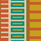 Mid Century Modern Block Stripes Vertical Pattern in Muted Retro Olive, Turquoise Teal, Mustard, Spiced Orange, and Beige  Coffee Mug Gallery Image 2