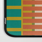 Mid Century Modern Block Stripes Vertical Pattern in Muted Retro Olive, Turquoise Teal, Mustard, Spiced Orange, and Beige  Laptop Sleeve Gallery Image 3