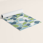 Terrazzo Mosaic Pattern, Teal Blue, Green, White Yoga Mat Gallery Image 2